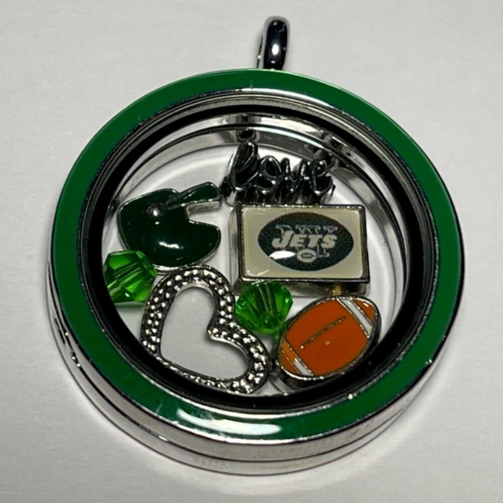 New York Jets NFL Memory Charm Locket w/ 22 IN chain NEW